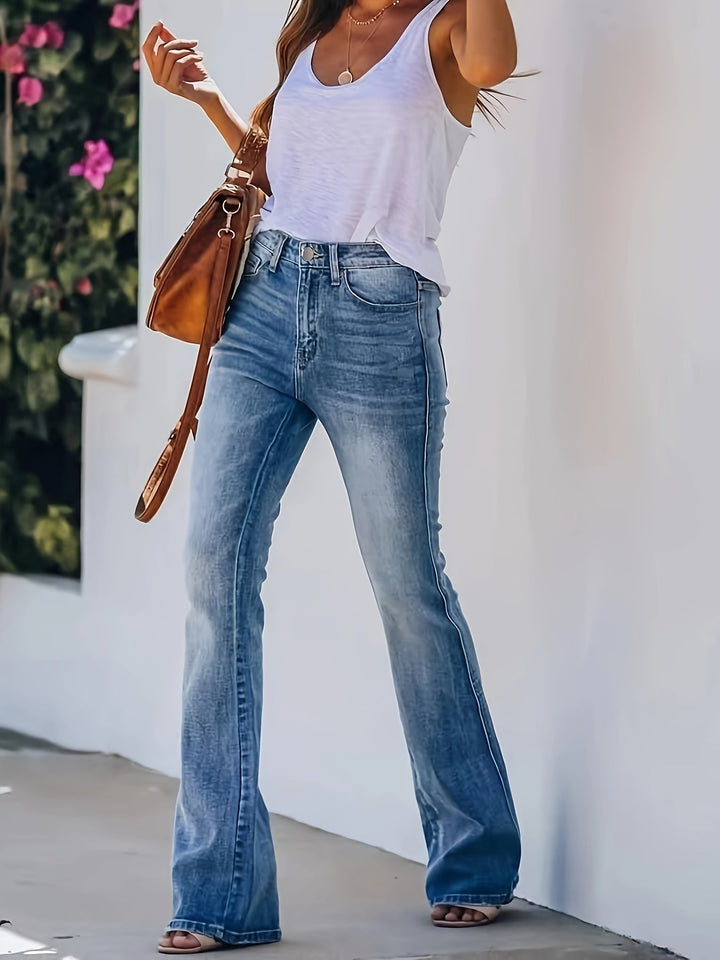 ESTELLE - Classic Mid-Rise Flare Jeans
