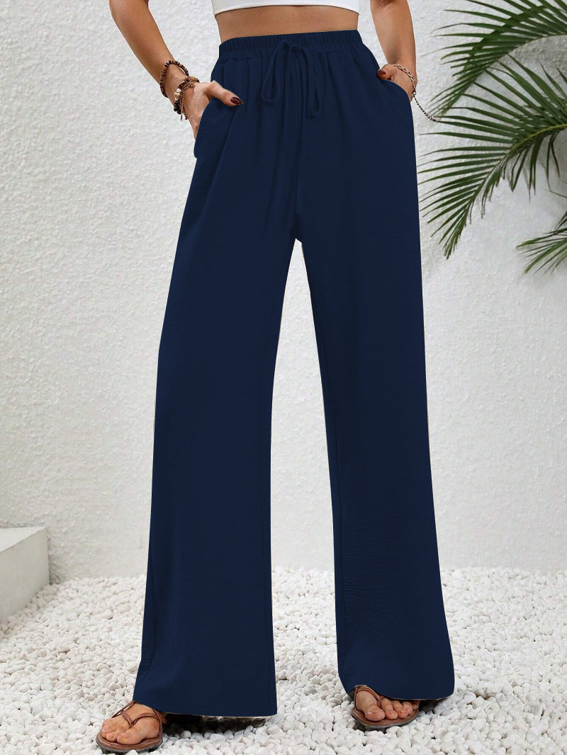 NIKU - Casual Wide Leg Drawstring Pants