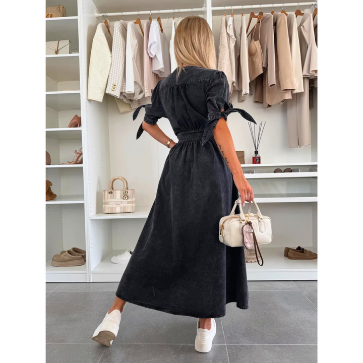 MELY – Elegant V-Neck Midi Dress
