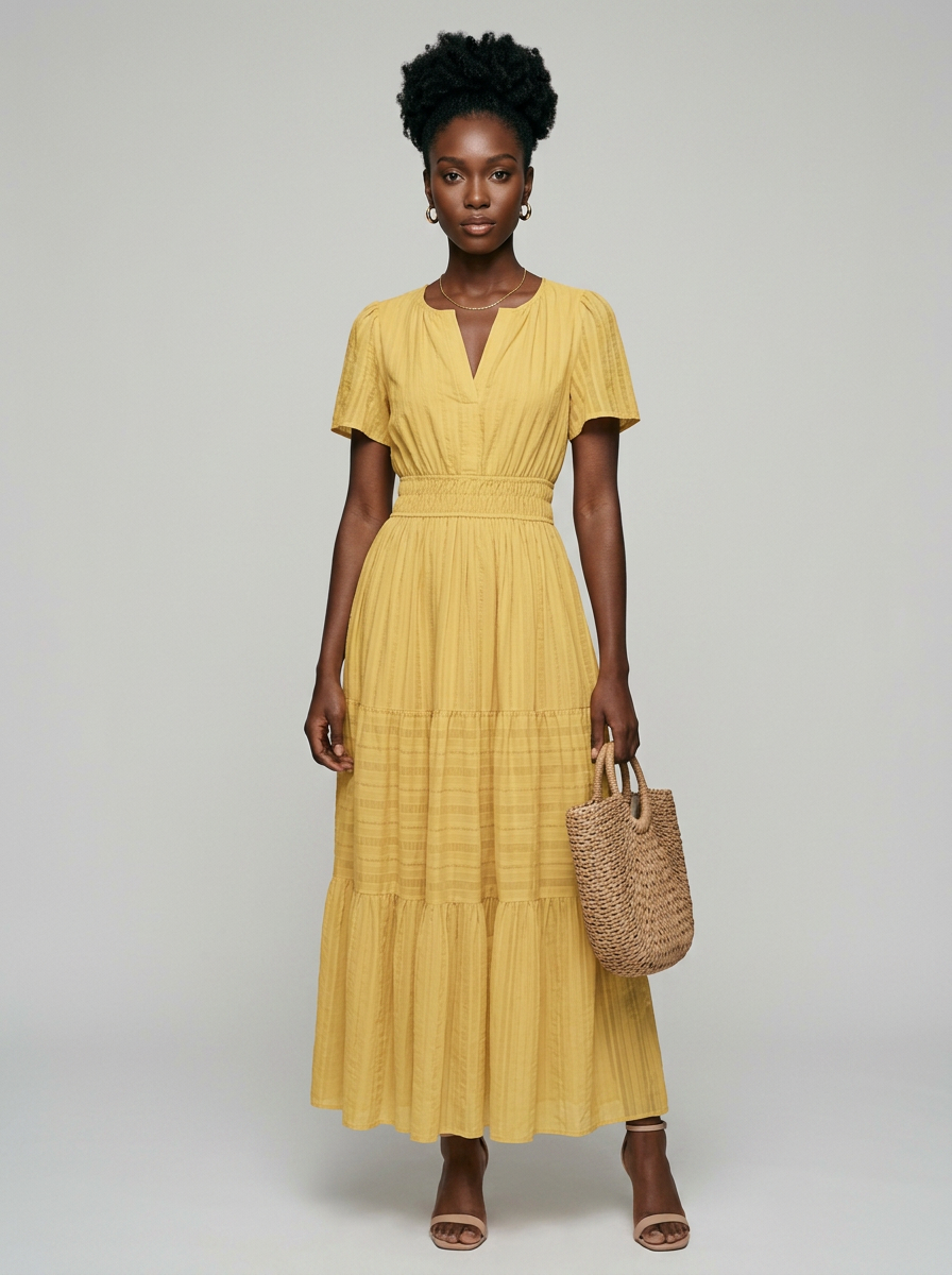 AZALEA boho summer dress in yellow
