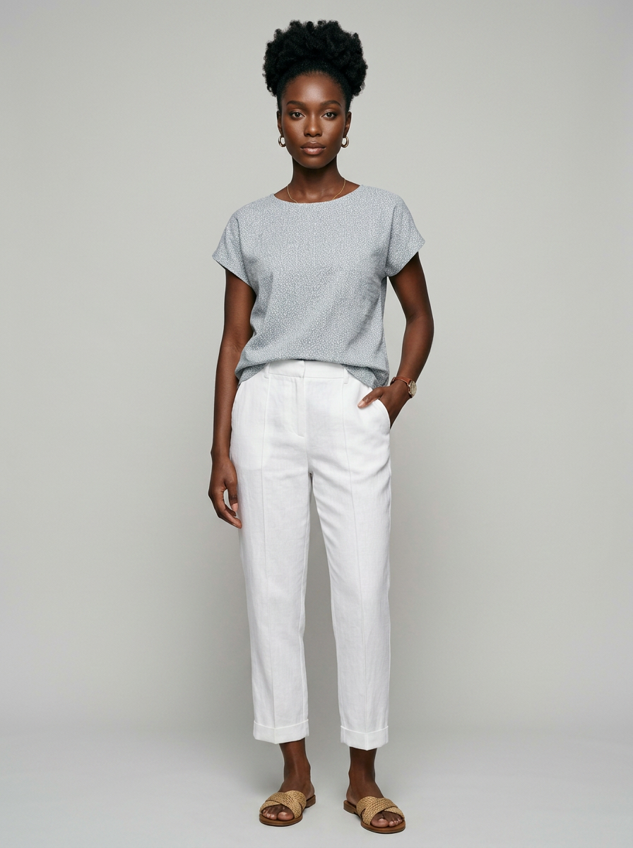 White AURELIA casual trousers