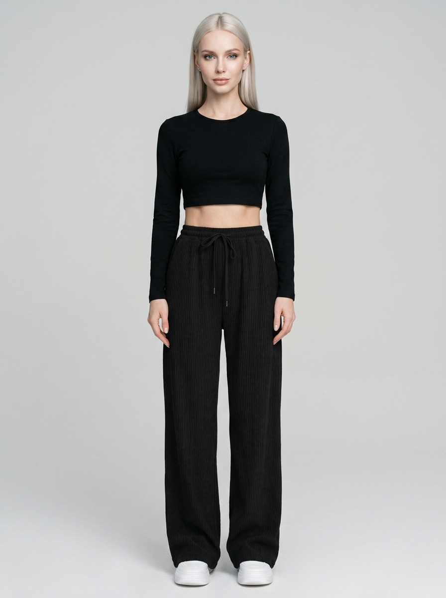 Black ZABBY wide-leg pants