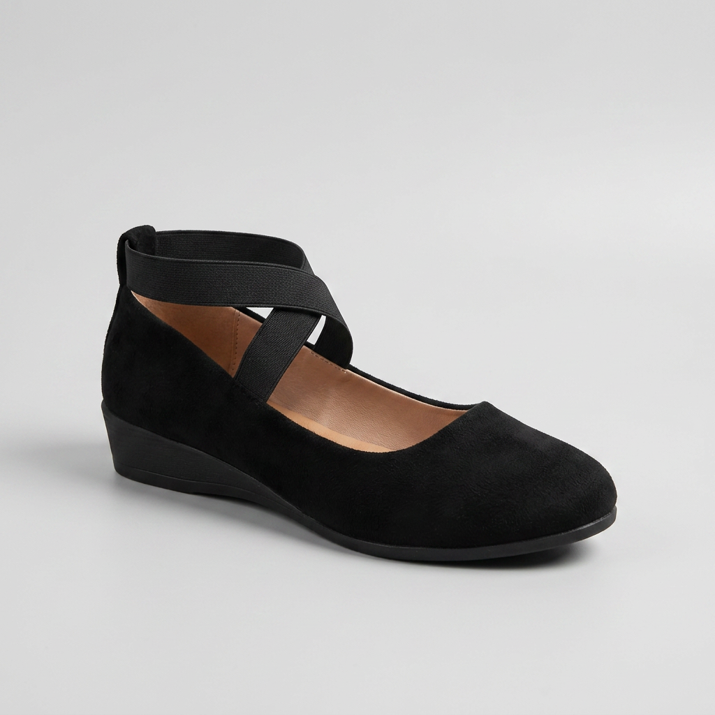 MARA Comfy Closed Wedge Slip-On Shoes in Black