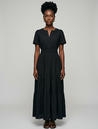 AZALEA boho summer dress in black