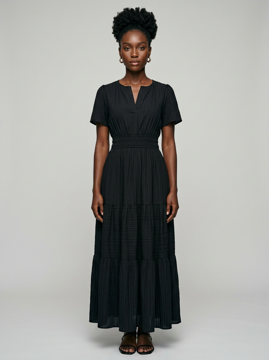 AZALEA boho summer dress in black