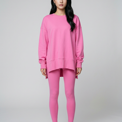 CATCHY long sleeve sweatshirt and pants set in pink