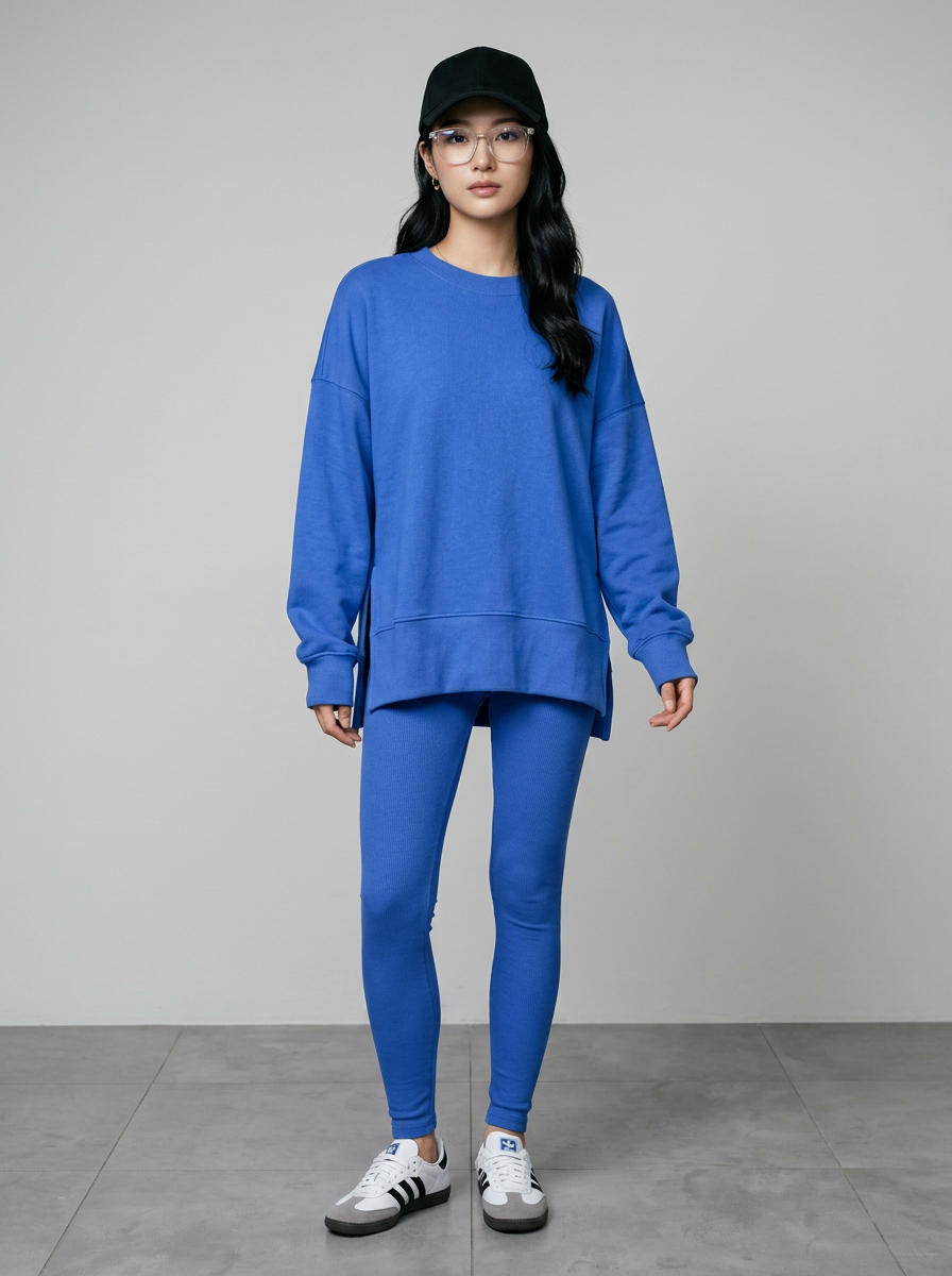 CATCHY long sleeve sweatshirt and pants set in blue