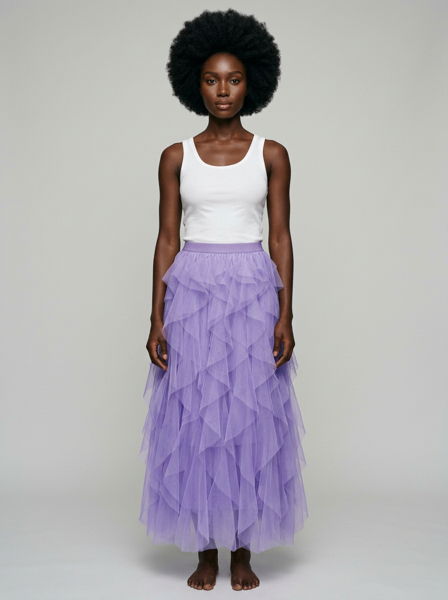 AZELITH | Elegant Relaxed Skirt in Purple