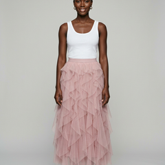 AZELITH | Elegant Relaxed Skirt in Pink