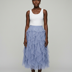 AZELITH | Elegant Relaxed Skirt in Light Blue