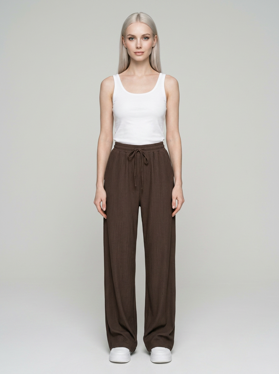 Brown ZABBY wide-leg pants