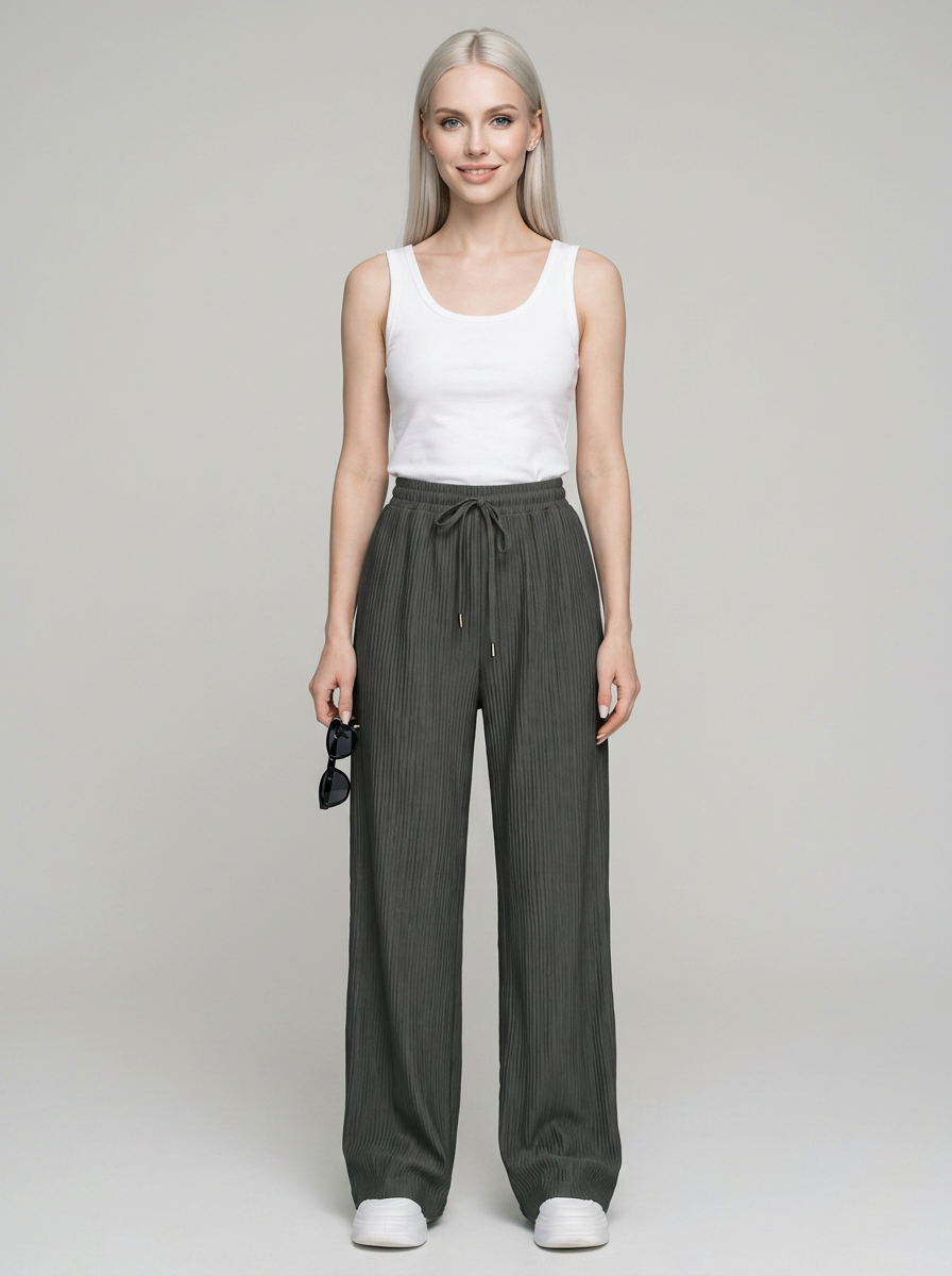 Gray ZABBY wide-leg pants