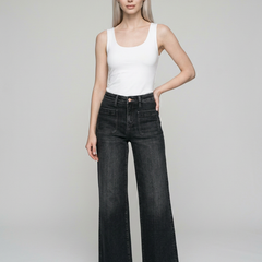 LOVIA Classic Retro Slim Fit High Waist Jeans in Black