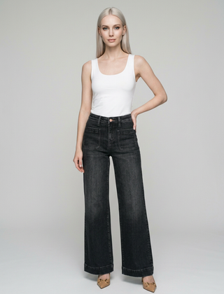 LOVIA Classic Retro Slim Fit High Waist Jeans in Black