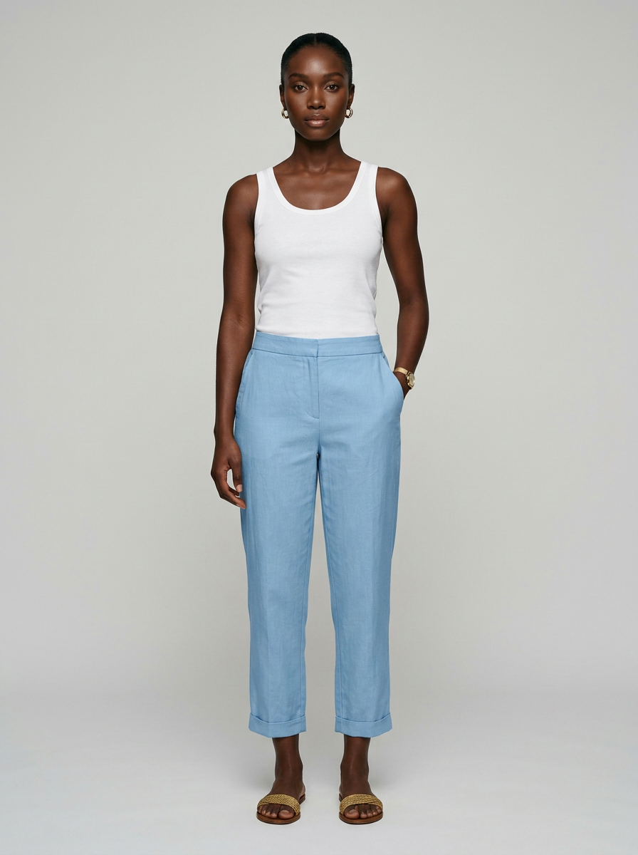 Blue AURELIA casual trousers