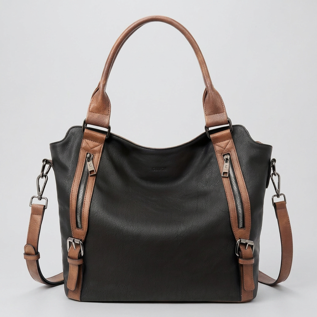 MARCELLA Everyday Bag in Black with Brown
