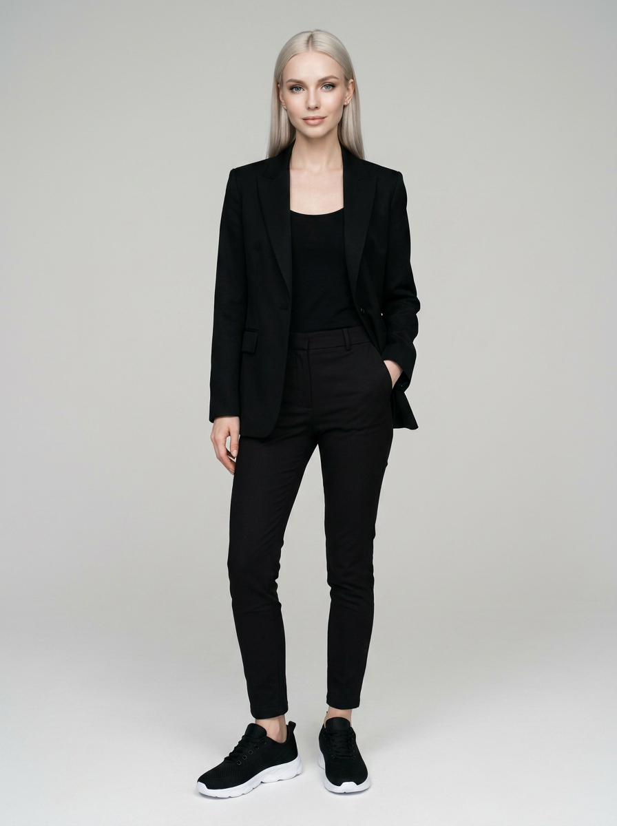 VELORIA - All-Day Comfort Sneakers - Black and White - with model