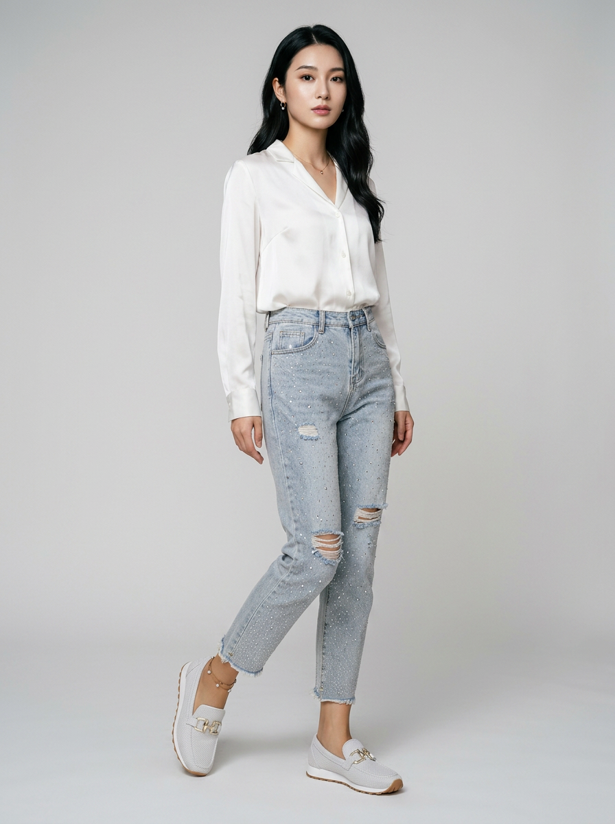 VELISSE | Orthopaedic Loafer Sneakers - White - with model