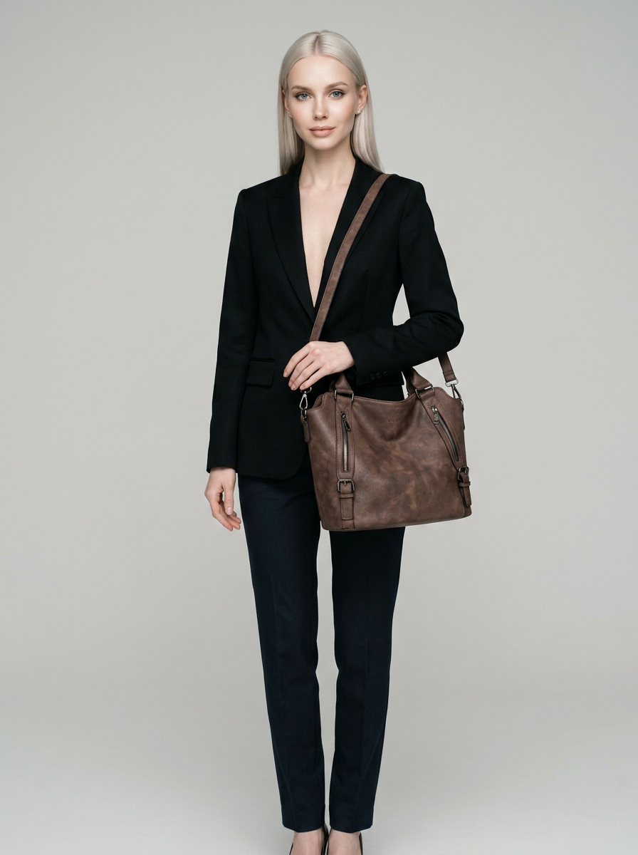 MARCELLA | The bag you reach for every day - Coffee - with model