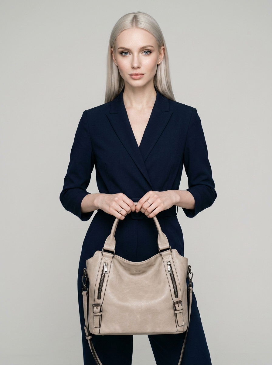MARCELLA | The bag you reach for every day - Gray - with model