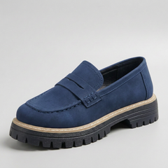 LIYA Classic Slip-On Breathable Loafers in Blue