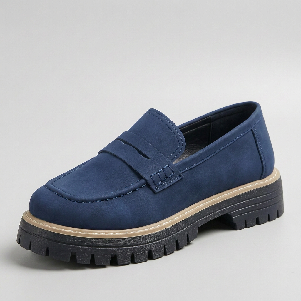 LIYA Classic Slip-On Breathable Loafers in Blue