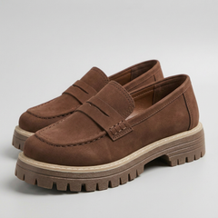 LIYA Classic Slip-On Breathable Loafers in Brown