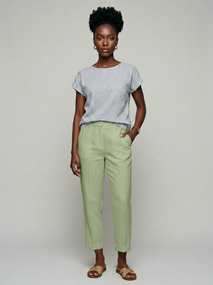 Light Green AURELIA casual trousers