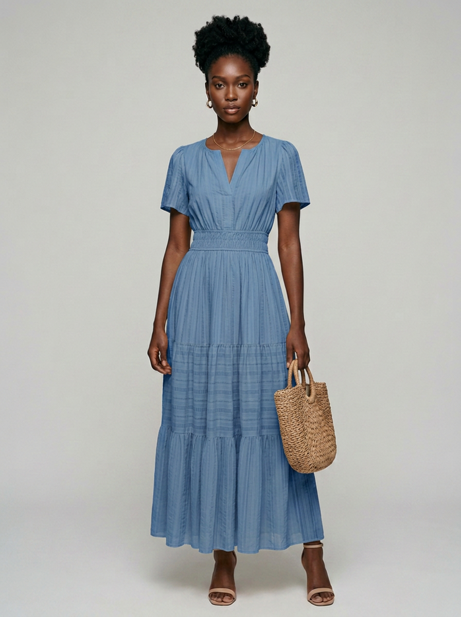 AZALEA boho summer dress in blue