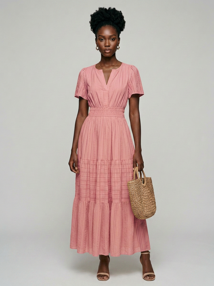 AZALEA boho summer dress in pink