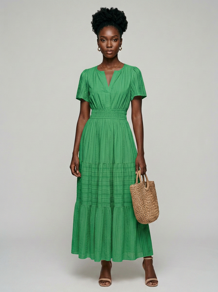 AZALEA boho summer dress in green