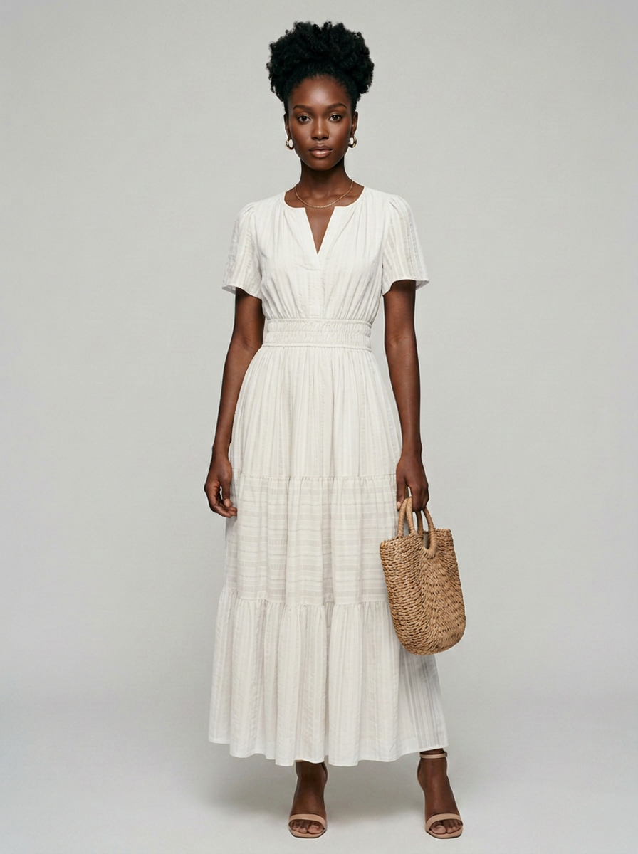 AZALEA boho summer dress in white