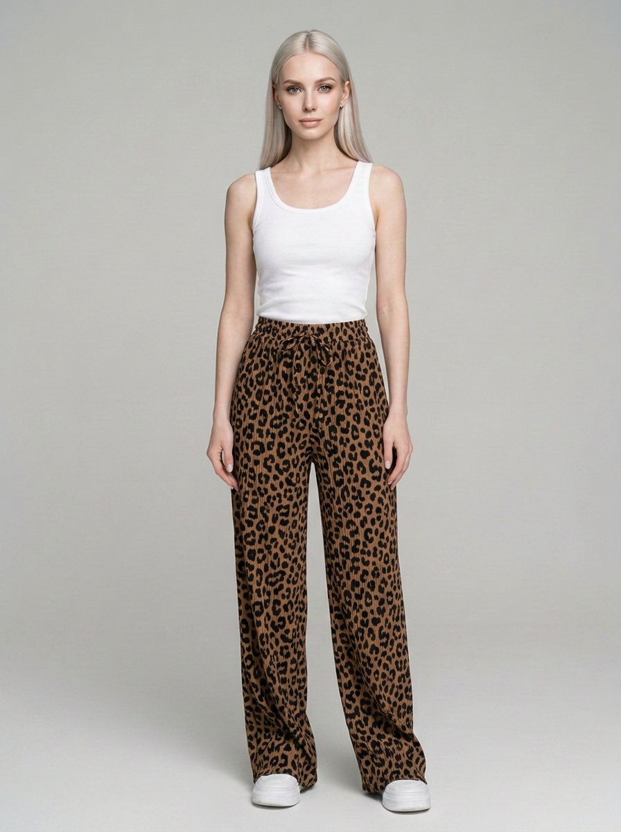 Black and Brown ZABBY wide-leg pants