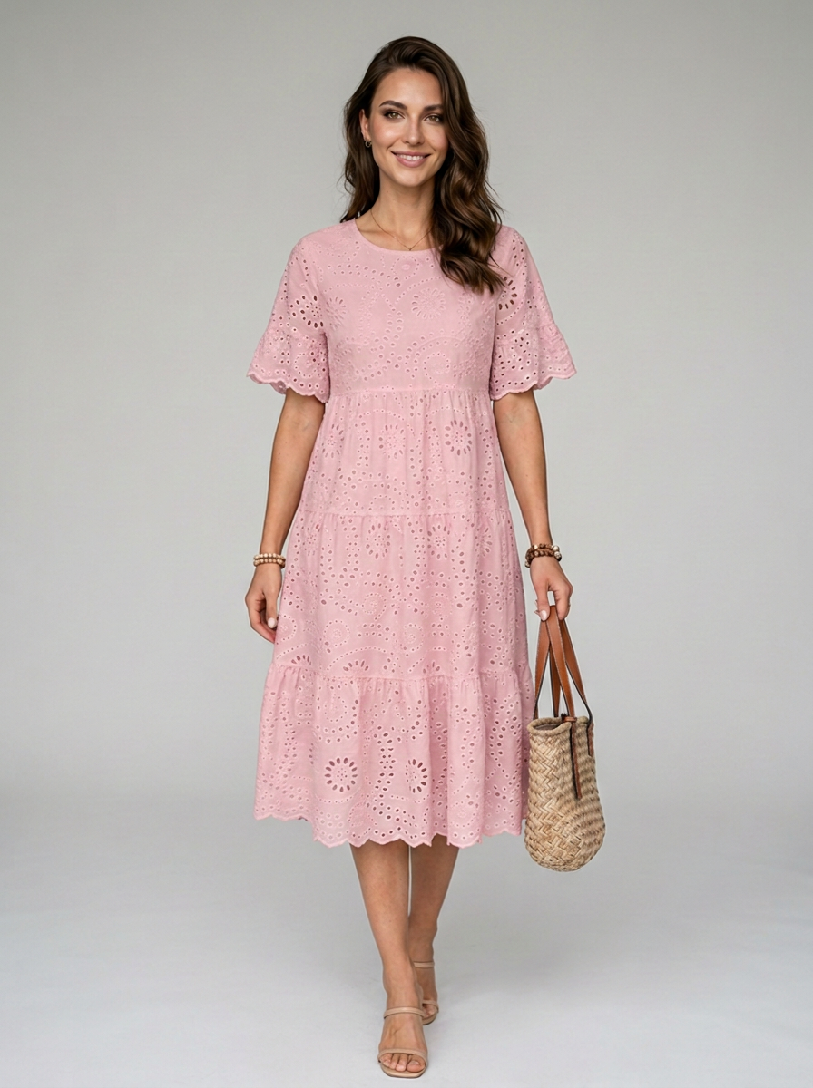 SOLAIRE boho summer dress in pink