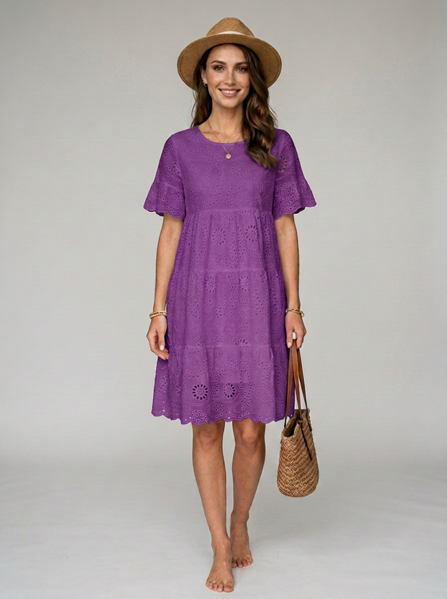 SOLAIRE boho summer dress in violet