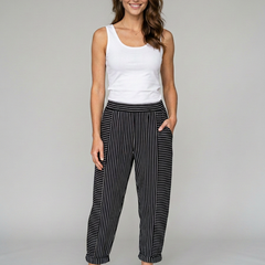 Black GABRIELLA striped trousers