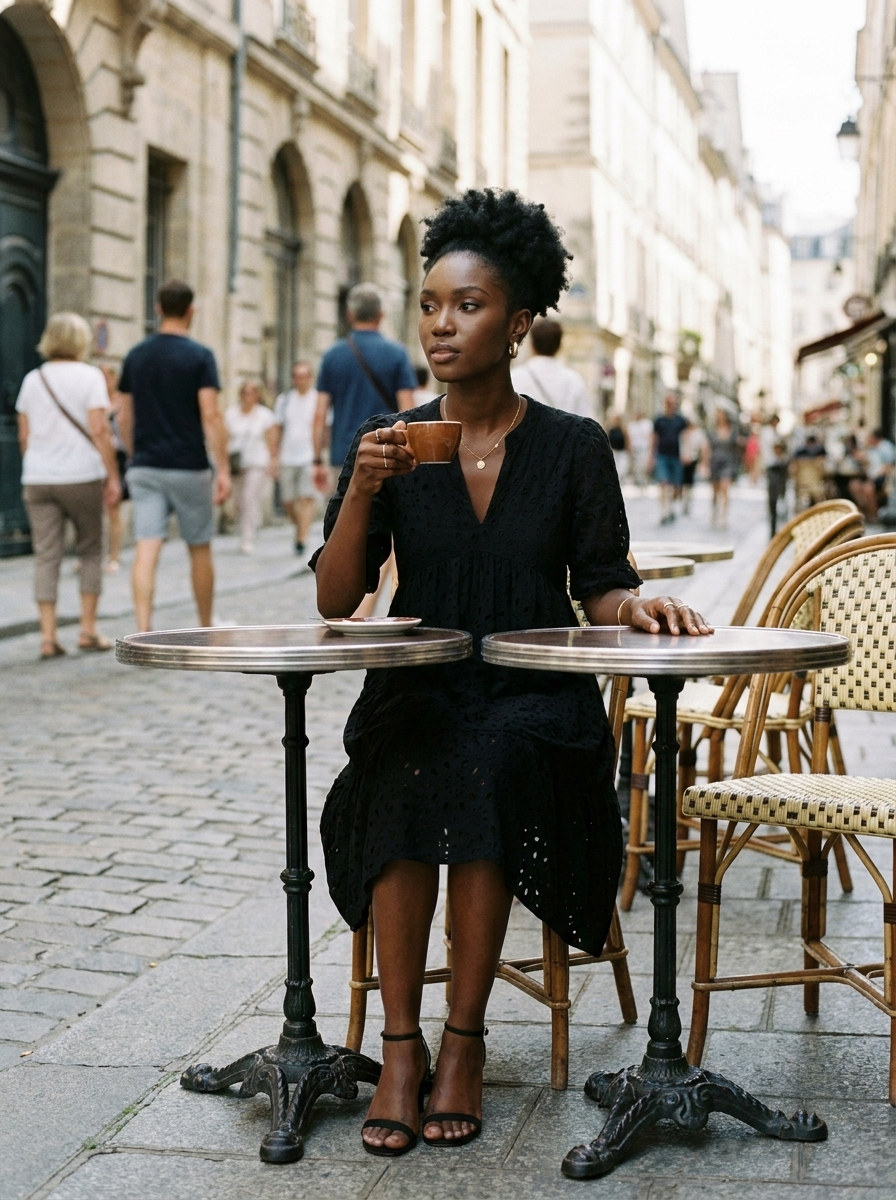 BELLE - Chic Ruffle Summer Dress - Lifestyle - Cafe