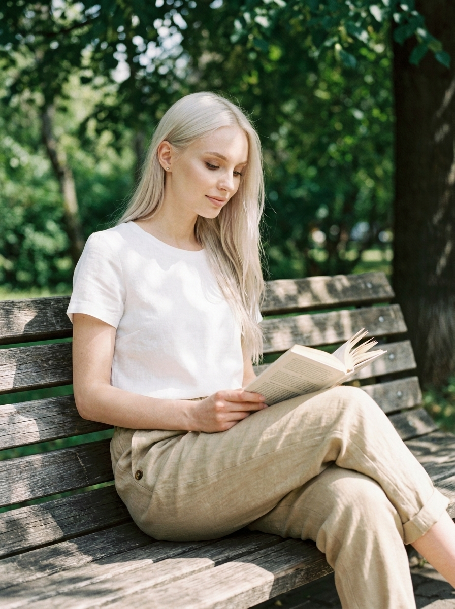 ROMINA Timeless Linen-Cotton Trousers - Lifestyle - Park