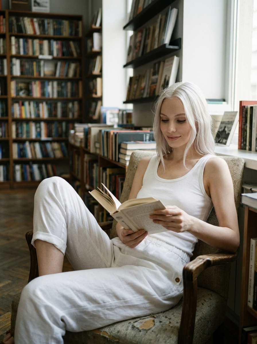 ROMINA Timeless Linen-Cotton Trousers - Lifestyle - Bookstore (White)