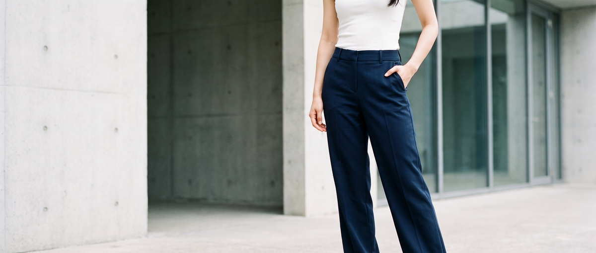 Maison Liya bottoms banner navy trousers v3