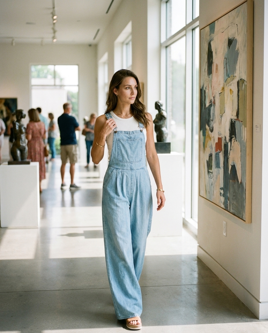 URA - Vintage Wide Leg Fashion Jumpsuit