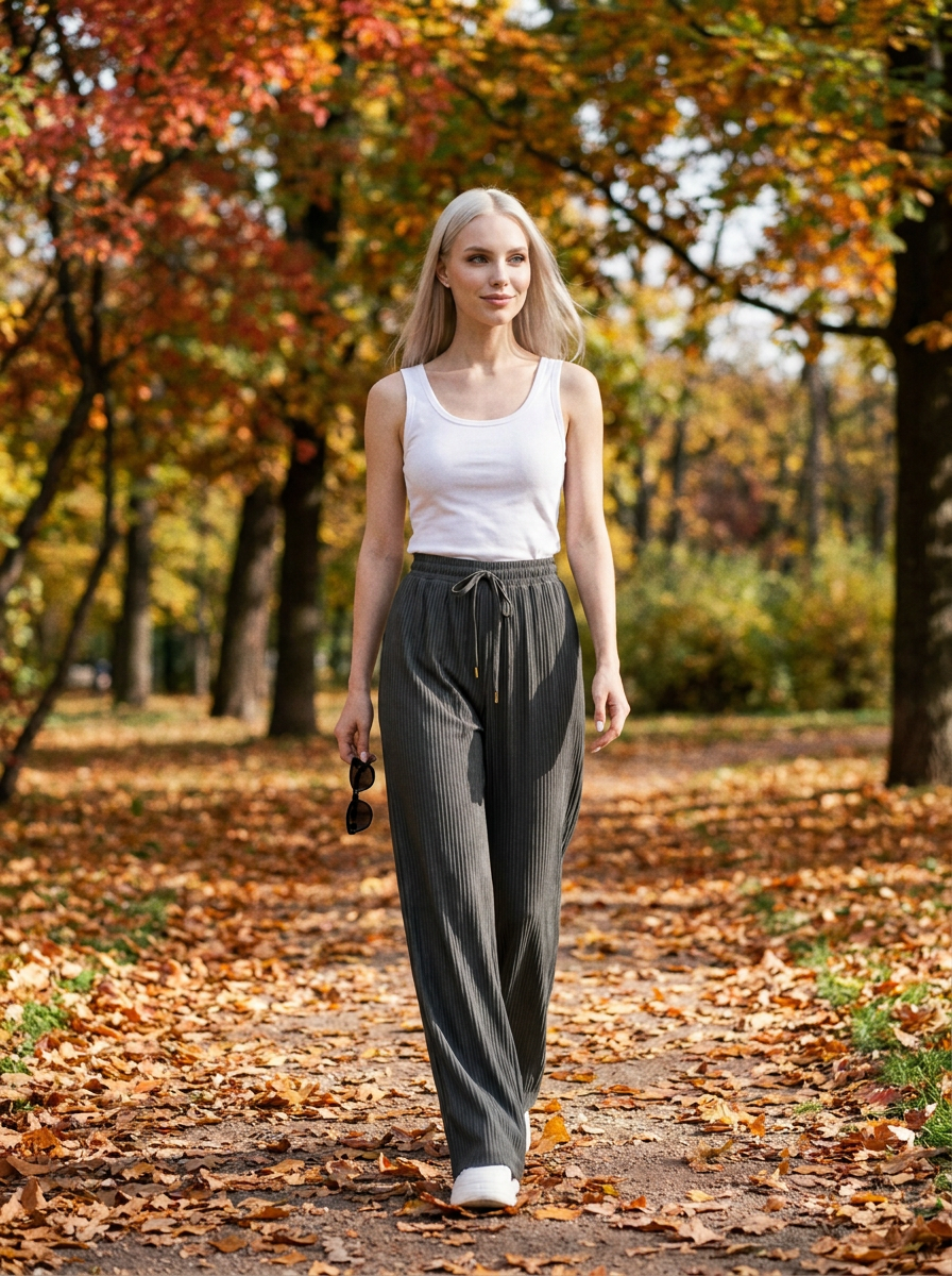 ZABBY - Casual Wide Leg Comfy Everyday Pants