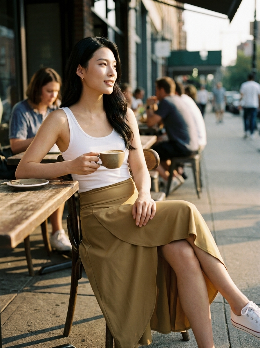 AMELIE - Elegant Asymmetric Midi Skirt