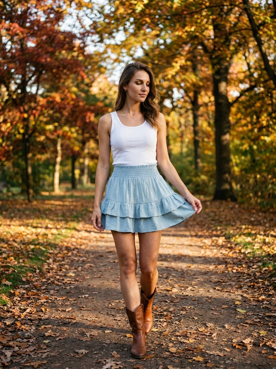 JAMET - Casual Ruffle Tiered Boho Skirt