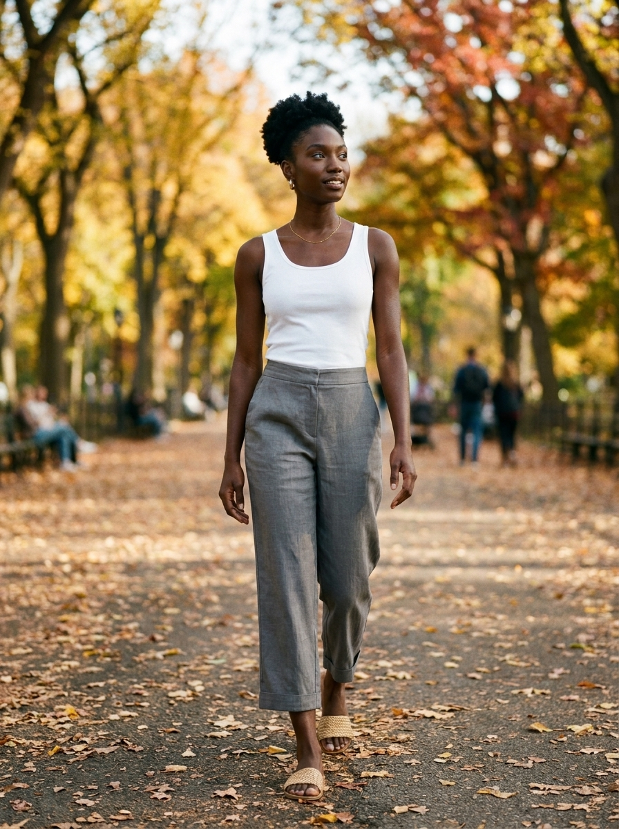 AURELIA | Effortless Casual Trousers - Grey - Lifestyle photo