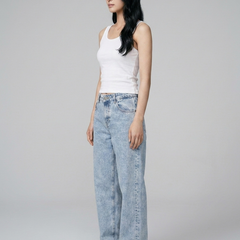 SYLVAINE Vintage Casual Baggy Jeans in Baby Blue