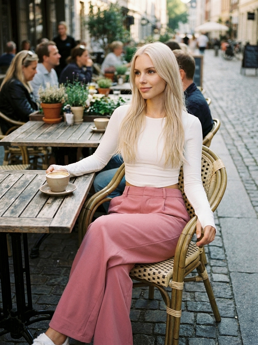 CHARMIE - Casual High Waist Straight Leg Pants