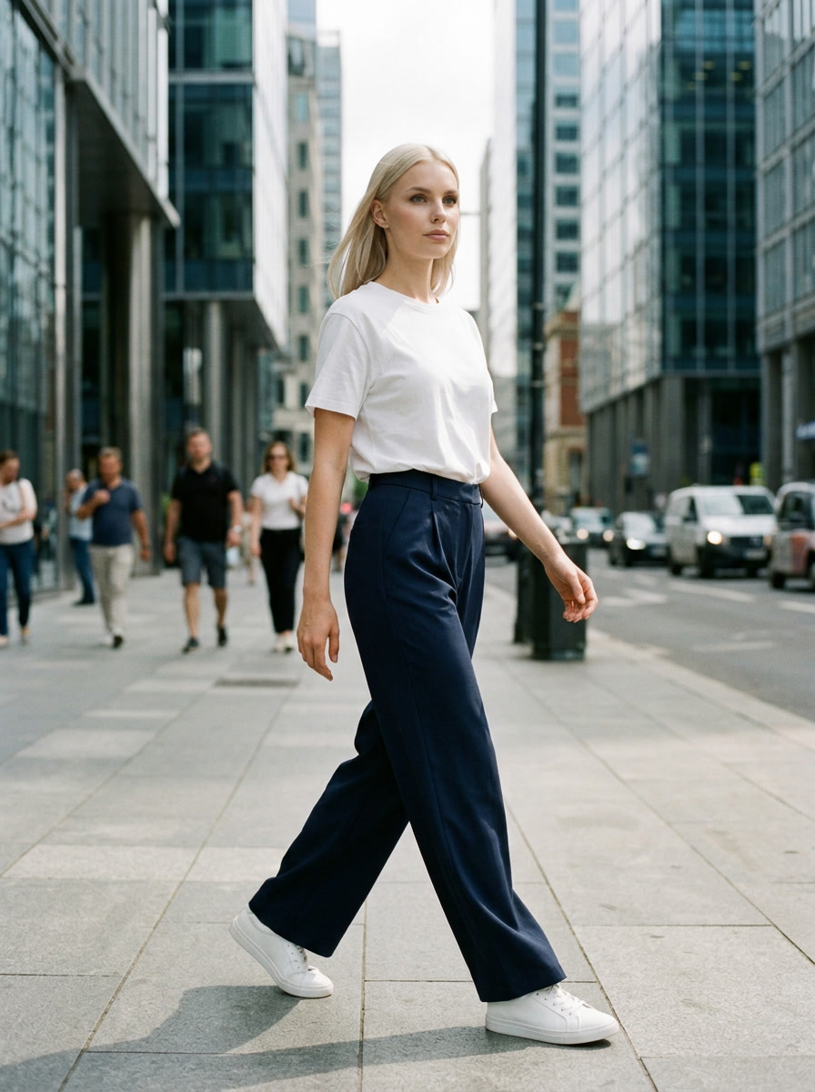 CHARMIE - Casual High Waist Straight Leg Pants