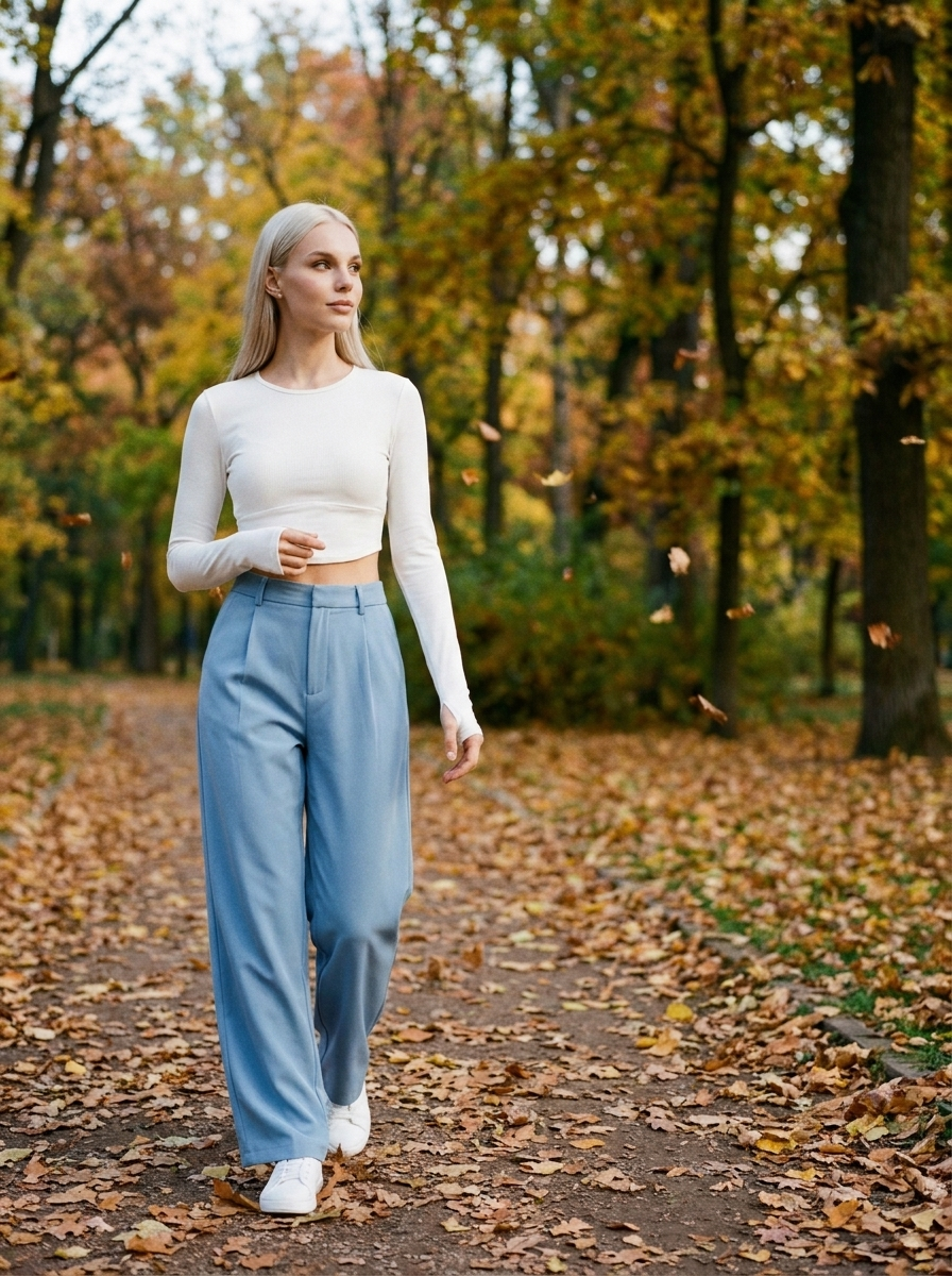 CHARMIE - Casual High Waist Straight Leg Pants